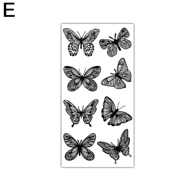 Sketch flower, rose, black and white flower temporary tattoo stickers, 1 piece